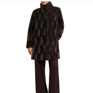 Hobbs London Rosanne Coat Brown FAUX FUR